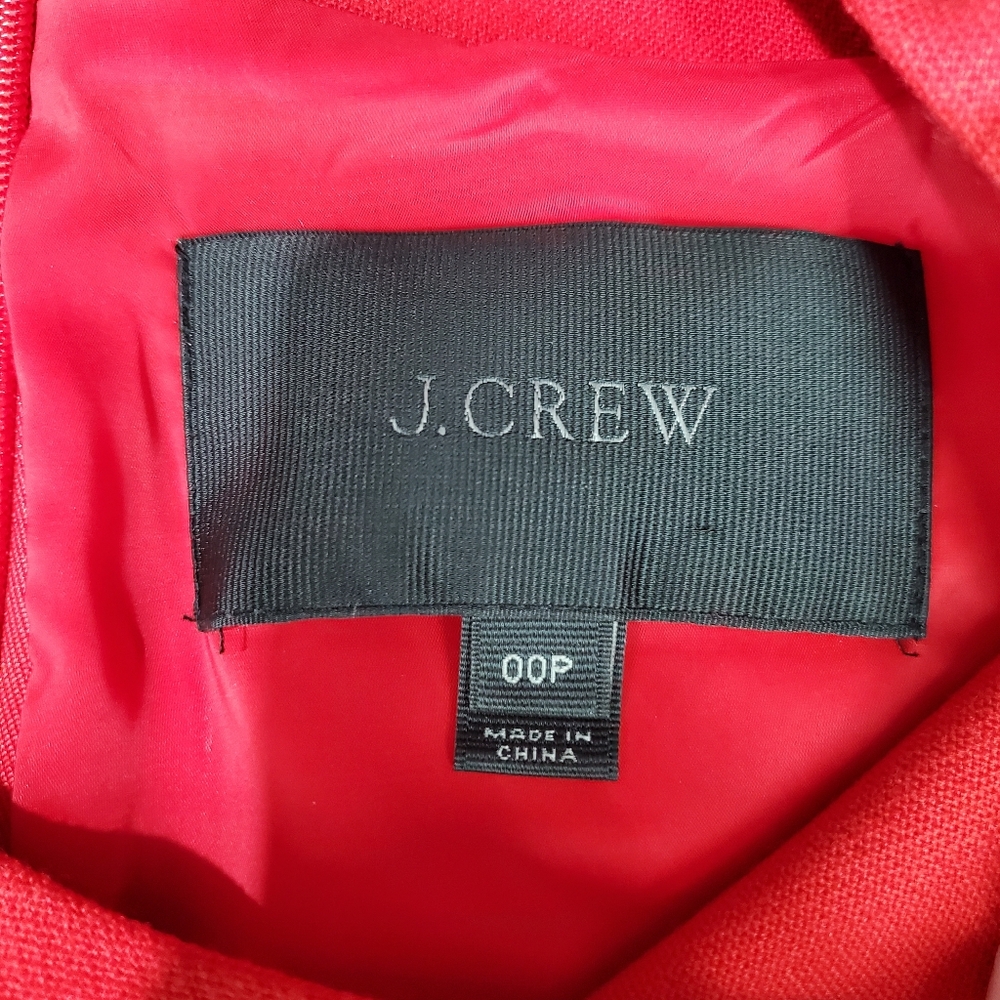 J. Crew Shift Dress Red with Zipper Accents Size 00P Holiday Classic Preppy - Picture 7 of 11